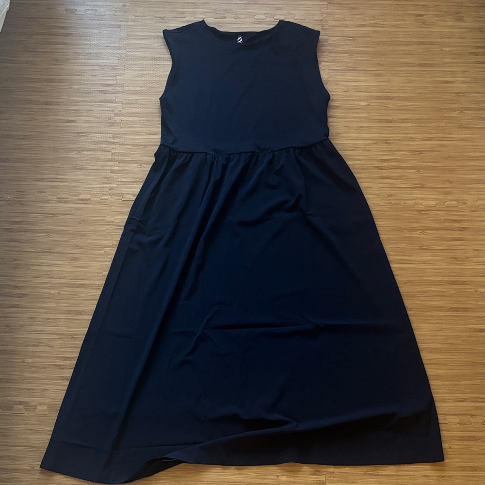 Lou & Grey Navy Mixed Media Midi Tank Dress XXL